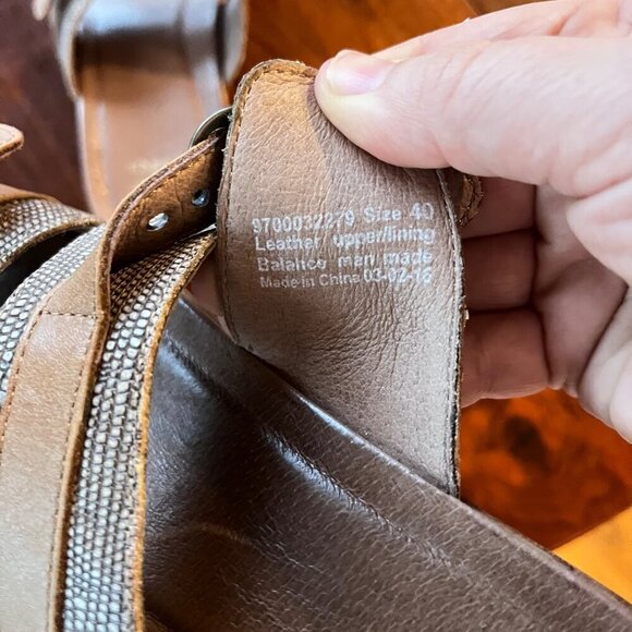 Dansko Sand Lizard‎ Wedge Sandals Beige Double Leather Strap Size 40 (9.5-10) - Picture 3 of 6